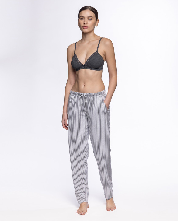 Pantalon rayé, Basix Couleur Gris clair - 1 - 2 - 3 - 4