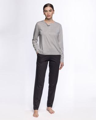 Pyjama imprimé bambou, Cloudy Couleur Gris - 1
