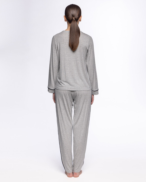 Pyjama modal à pois, Cloudy Couleur Gris - 1 - 2
