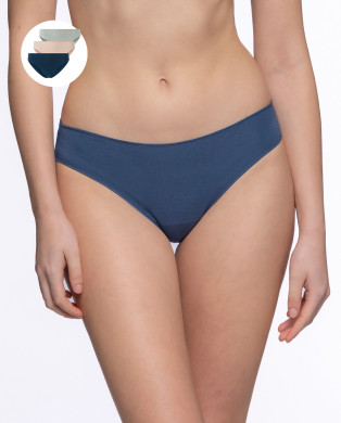Pack of 3 elastic cotton briefs Color Assorted - 1