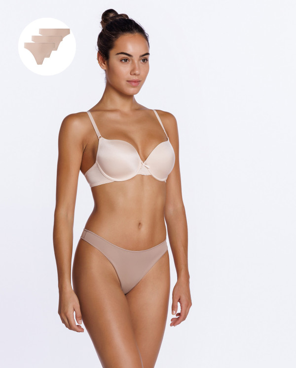 Lot de 3 strings Microfibre Undie's Packs Couleur Vison - 1 - 2 - 3 - 4