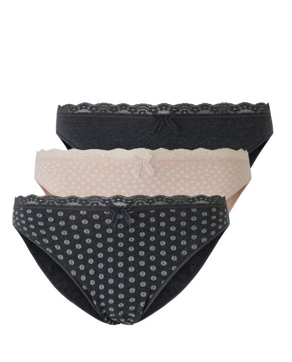 Lot de 3 slips en coton et dentelle, Undie's Pack Couleur Assorti - 1 - 2 - 3 - 4 - 5 - 6 - 7