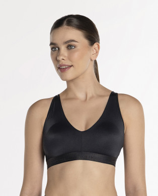 Top de microfibra modelat Color Negre - 1