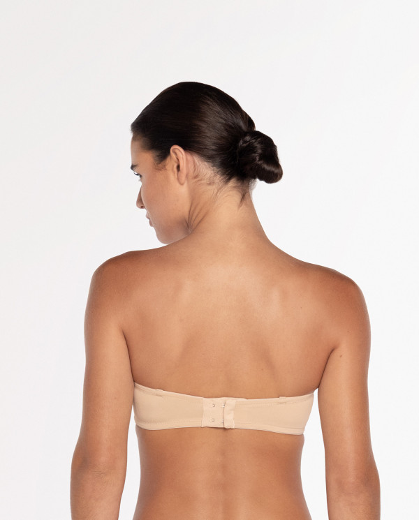 Basix Microfiber Strapless Bra Color Beige - 1 - 2