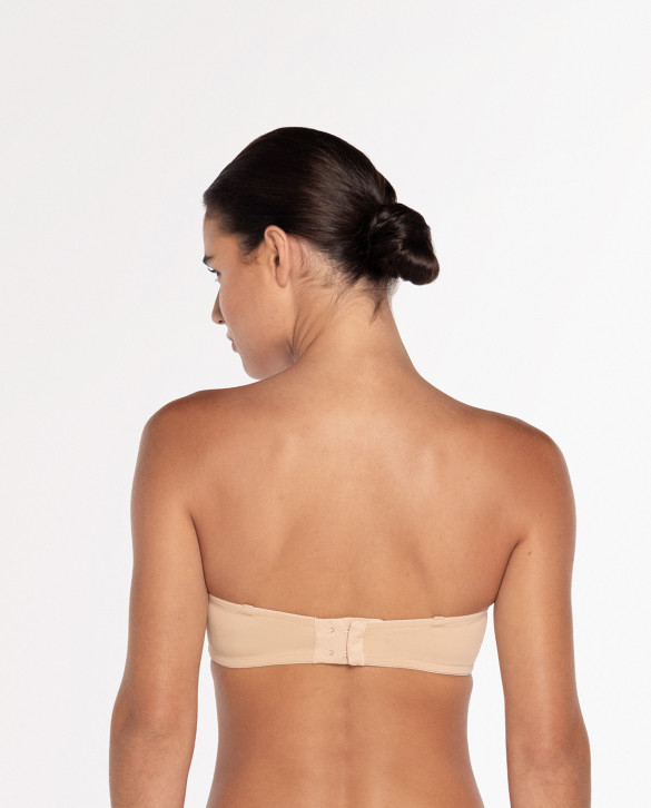 Basix Microfiber Strapless Bra Color Beige - 1 - 2