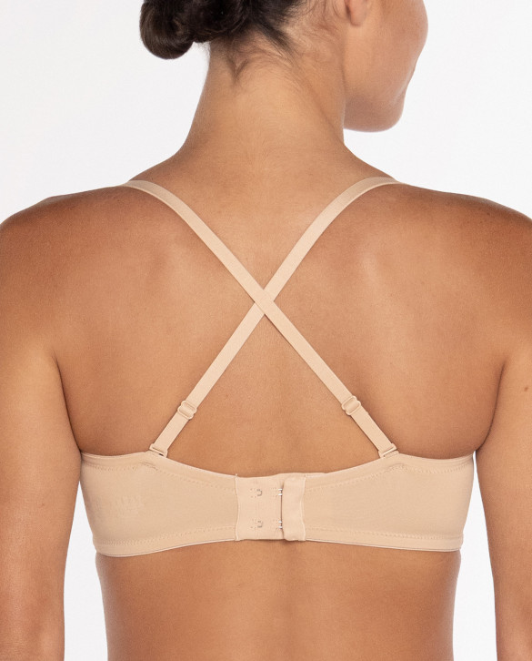 Basix Microfiber Strapless Bra Color Beige - 1 - 2 - 3