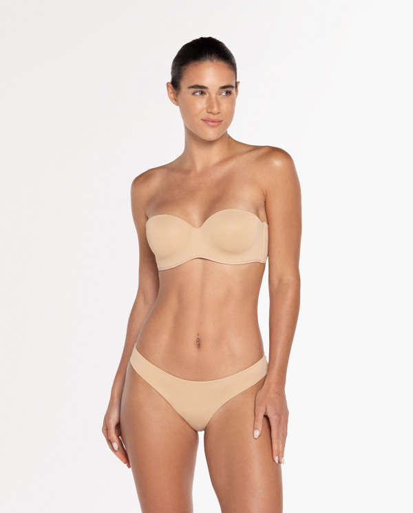 Basix Microfiber Strapless Bra Color Beige - 1 - 2 - 3 - 4