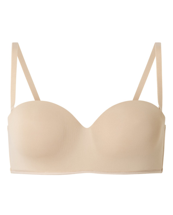 Basix Microfiber Strapless Bra Color Beige - 1 - 2 - 3 - 4 - 5