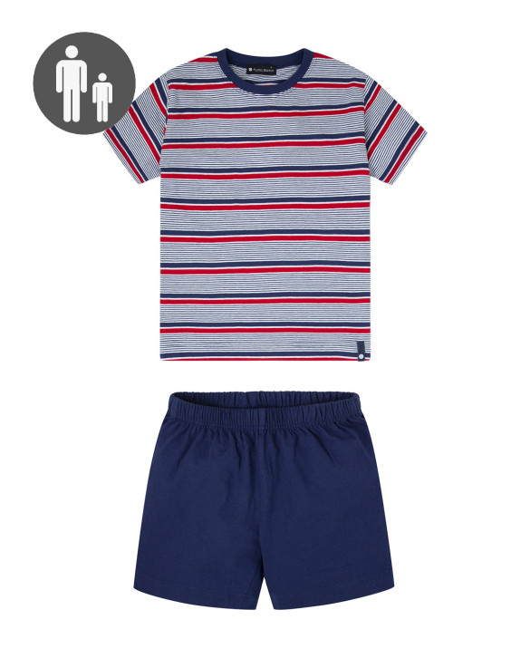 Pijama corto de algodón, Navy Color Marino - 1