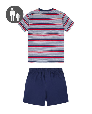 Pijama corto de algodón, Navy Color Marino - 1 2
