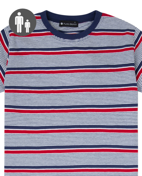 Pijama corto de algodón, Navy Color Marino - 1 - 2 - 3