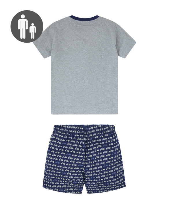 Pijama curt de cotó, Navy Color MarÍ - 1 - 2
