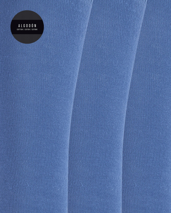 Pack de 3 mitjons de cotó llisos - Basix Color Blau - 1 - 2