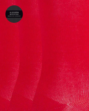 Lot de 3 chaussettes unies en coton mercerisé - Basix Couleur Rouge - 1 2