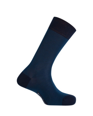 Mercerized cotton socks - striped Color Navy - 1