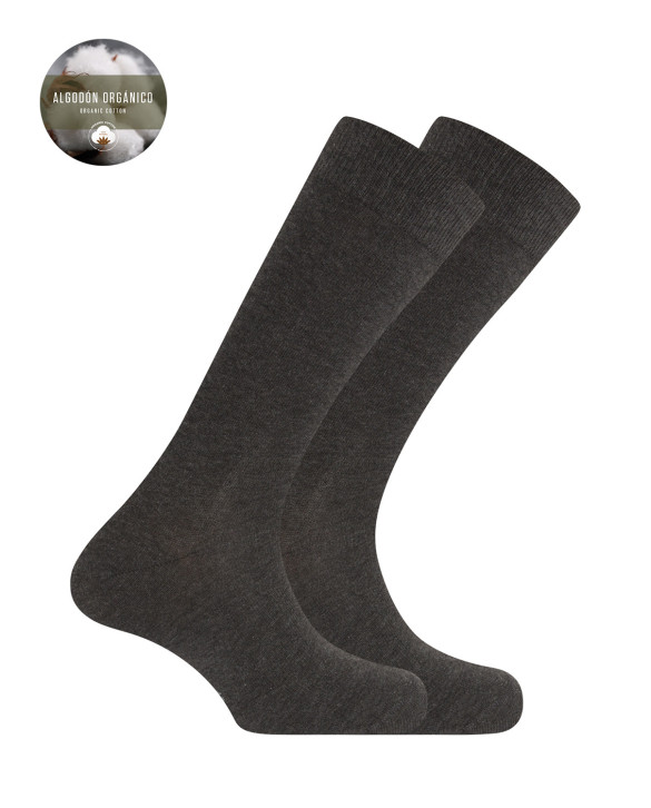 Pack de 2 calcetines de algodón orgánico lisos Color Gris - 1