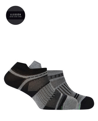 Pack of 2 striped sports cotton socks Color Assorted - 1