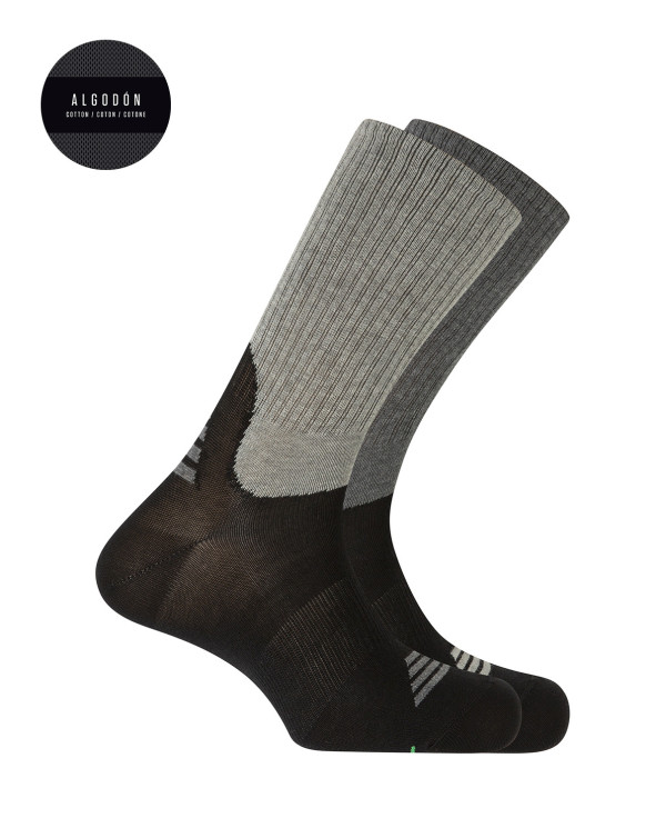 Pack of 2 pairs of cotton socks - sports Color Assorted - 1