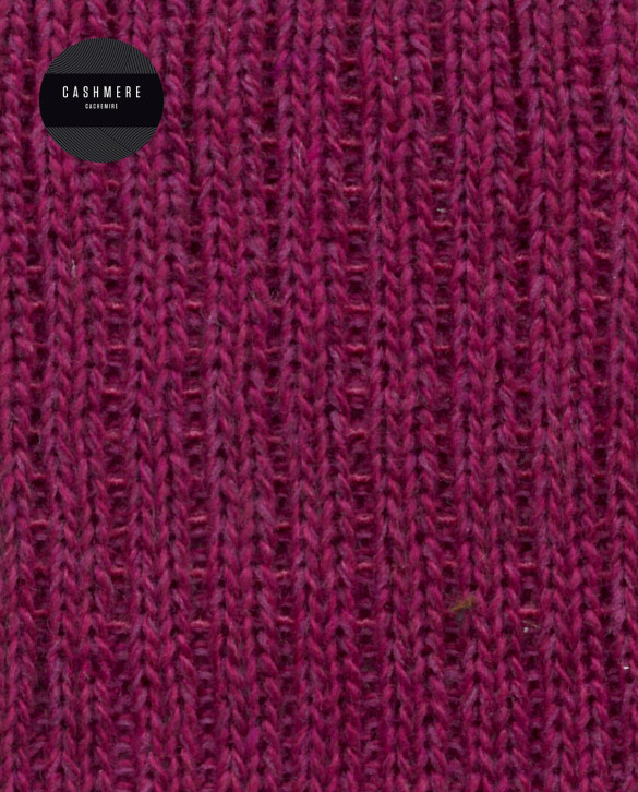 Cashmere/wool socks - ribbed Color Fuchsia - 1 - 2