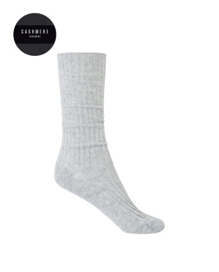 Mitjons de caixmir/llana - amb canalé Color Gris - 1