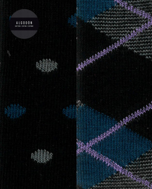 Lot 2 paires chaussettes en coton fantaisie à revers roulé Couleur Noir - 1 2