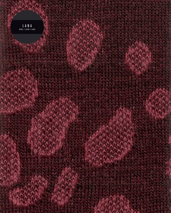 Wool socks - openwork print Color Burgundy - 1 - 2
