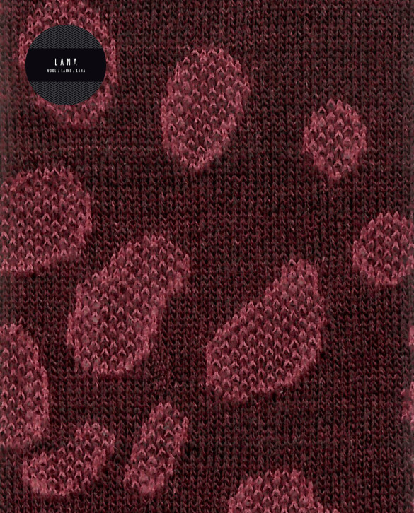 Wool socks - openwork print Color Burgundy - 1 - 2