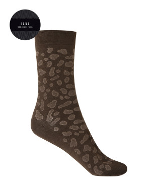 Calcetines de lana - print calado Color MarrÓn - 1