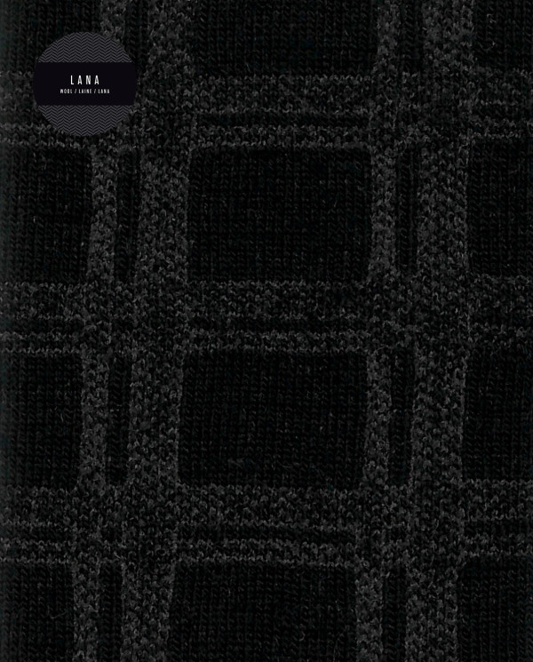 Wool socks - openwork checks Color Black - 1 - 2