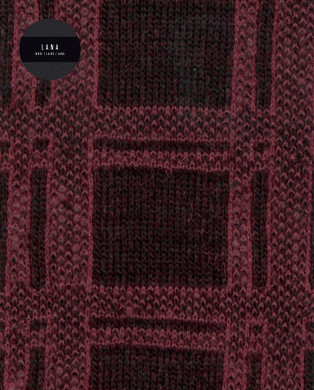 Chaussettes en laine - carrés ajourés Couleur Bordeaux - 1 2