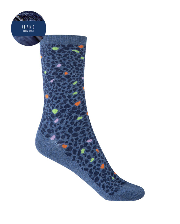 Viscose socks - print Color Blue - 1