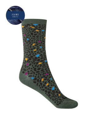 Viscose socks - print Color Green - 1
