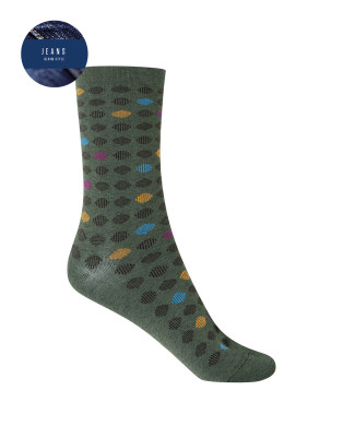 Viscose socks - polka dots Color Green - 1