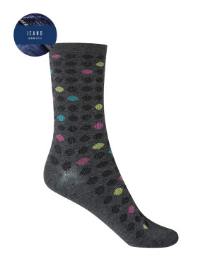 Viscose socks - polka dots Color Grey - 1