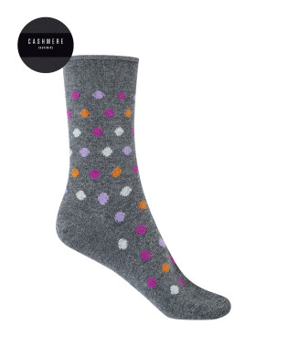 Mitjons de caixmir/llana - punts - puny roulé Color Gris - 1