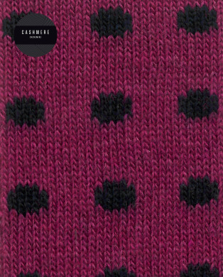 Calcetines de cashmere/lana - lunares - puño roulé Color Fucsia - 1 2