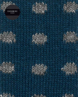 Calcetines de cashmere/lana - lunares - puño roulé Color Azul - 1 2