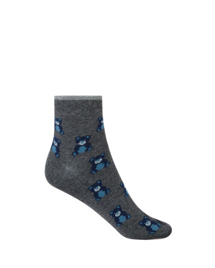 Chaussettes en viscose - ours en peluche Couleur Gris - 1