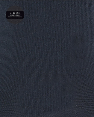 Chaussettes unies en coton mercerisé avec revers roulés Couleur Bleu marine - 1 2