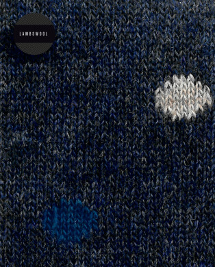 Chaussettes en laine d'agneau - à pois Couleur Bleu marine - 1 2