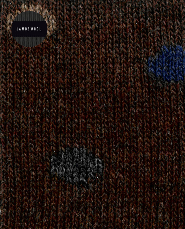 Chaussettes en laine d'agneau - à pois Couleur Marron - 1 - 2