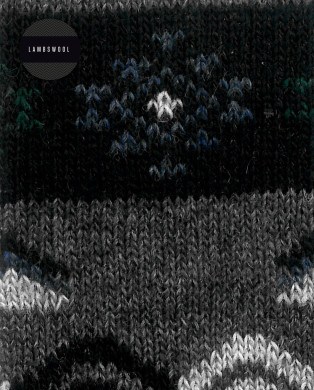 Chaussettes en laine d'agneau - bordure nordique Couleur Gris - 1 2