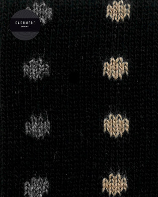 Cashmere/wool socks - polka dots - rolled cuff Color Black - 1 2