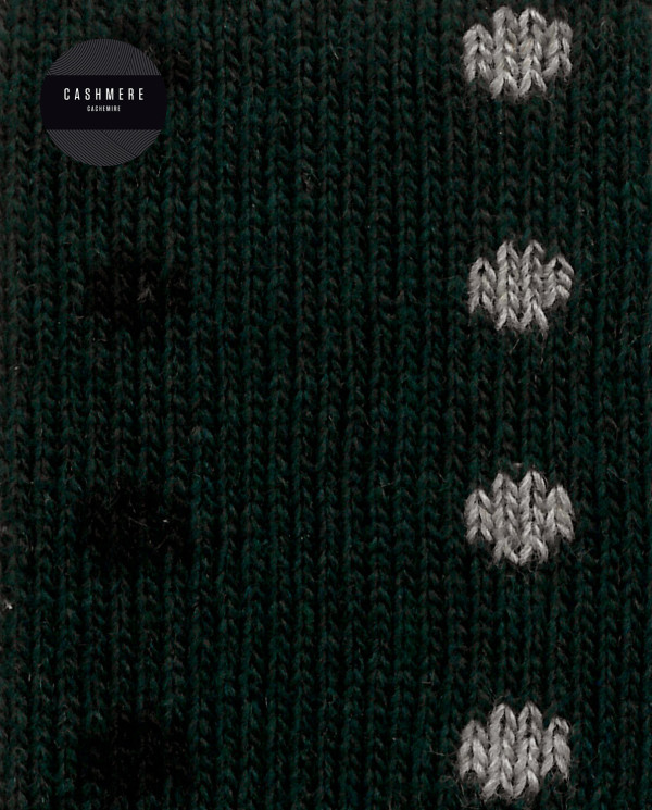 Cashmere/wool socks - polka dots - rolled cuff Color Green - 1 - 2
