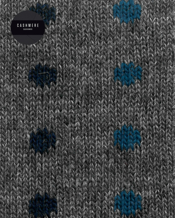 Cashmere/wool socks - polka dots - rolled cuff Color Grey - 1 - 2
