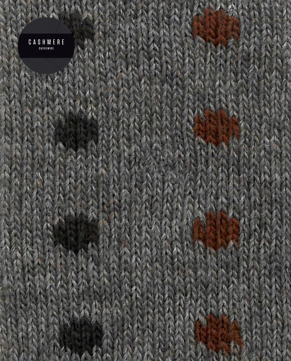 Cashmere/wool socks - polka dots - rolled cuff Color Brown - 1 - 2