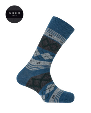 Mitjons de caixmir/llana - sanefa nòrdica Color Blau - 1