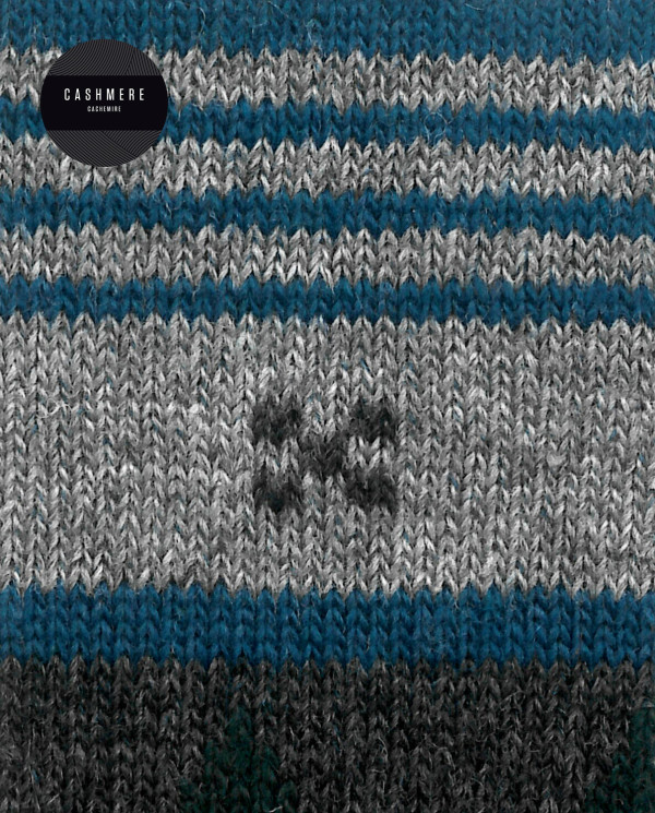 Calcetines de cashmere/lana - cenefa nórdica Color Azul - 1 - 2