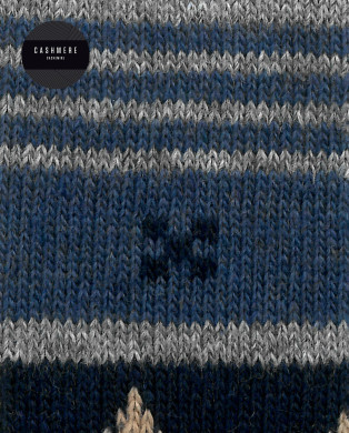 Cashmere/wool socks - Nordic border Color Grey - 1 2