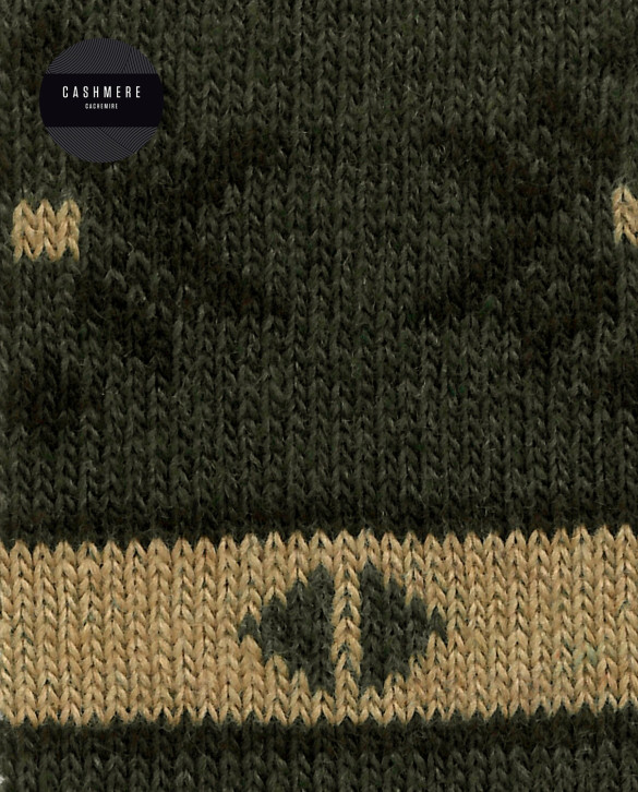 Calcetines de cashmere/lana - cenefa nórdica Color Verde - 1 - 2